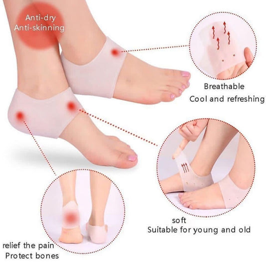 Silicone Gel Moisturising Insoles, Anti cracking Heel Protector, Pain Relief Heel Shoe Accessories, Unisex Orthopedic Arch Support Heel Cushion