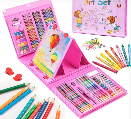 208Pcs Super Mega Art & Drawing Set | Cool Color & Paint Kit For Kids