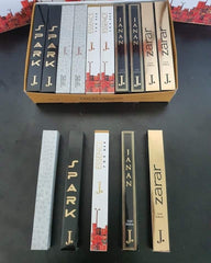 perfume pack of 5 J. perfumes, including J. ZARAR, J. SPARK, J. SILVER, J. ESSENCE, and J. JANNAN.
