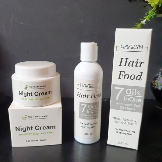 hair food and night cream