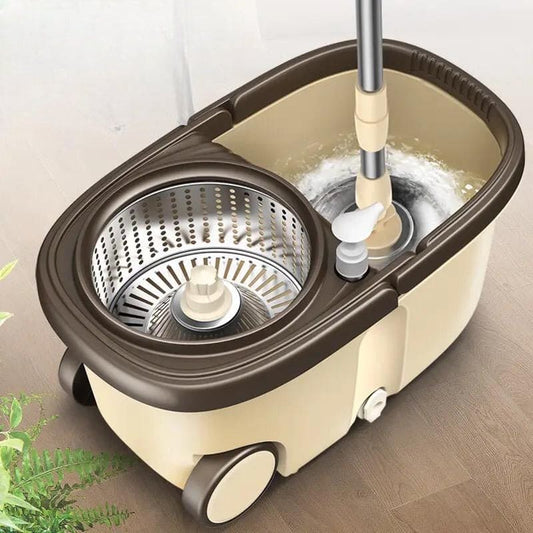 Spin Bucket Mop, Household Magic Spin Mop Bucket, Double Drive Hand Pressure Rotating Mop, 360 Easy Wring Microfiber Spin Mop, Corner Mop With Bucket Basket, Home Kitchen Bathroom Floor Cleaning, Magic Rotating Mop With Bucket