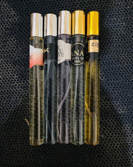 perfume pack of 5 J. perfumes, including J. ZARAR, J. SPARK, J. SILVER, J. ESSENCE, and J. JANNAN.